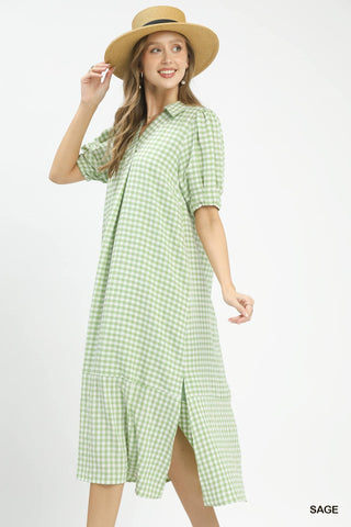 Audrey Tiered Gingham Midi Dress