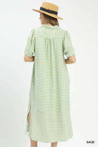 Audrey Tiered Gingham Midi Dress