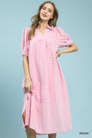 Audrey Tiered Gingham Midi Dress