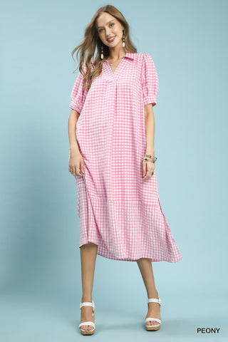 Audrey Tiered Gingham Midi Dress