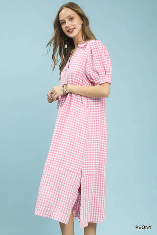 Audrey Tiered Gingham Midi Dress