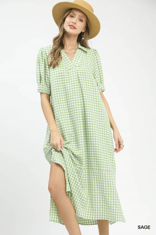 Audrey Tiered Gingham Midi Dress
