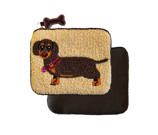 Handmade Beaded Dachshund Coin Purse - Lily Posh Doxie Gift Bag