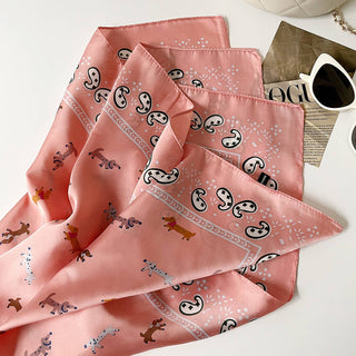 Retro Cute Pet Print Bandana Scarf