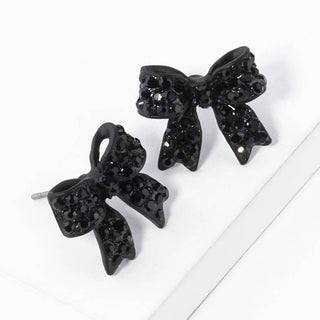 Pave Bow Stud Earrings