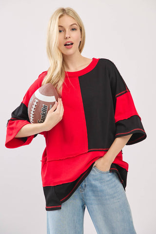 Oversized Color Block Top