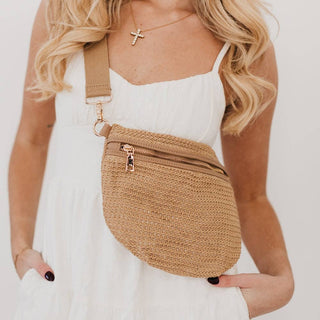 Pretty Simple Rachel Raffia Bum Bag