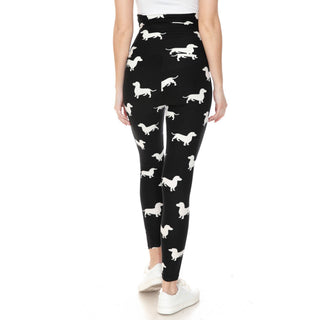 Ultra-Soft Dachshund Print Maternity Leggings