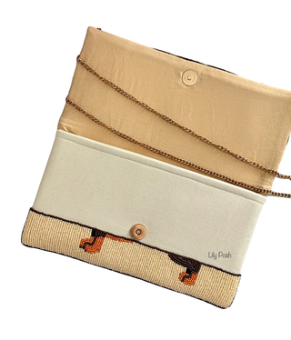 Lily Posh Handmade Dachshund Beaded Clutch