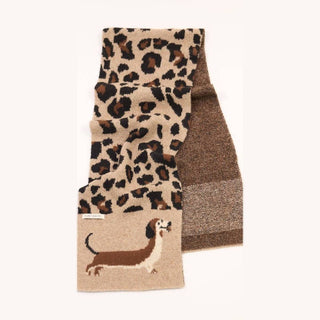 Dachshund Leopard Cashmere Blend Scarf