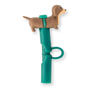 Dachshund Silicone Straw Topper Set – 6-Pack Reusable Wiener Dog Straw Covers