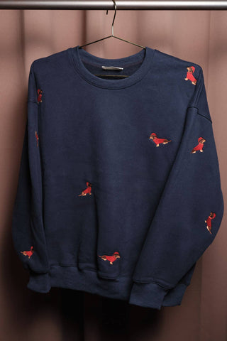 "Christmas Weenie" Festive Dachshund Embroidered Holiday Sweatshirt