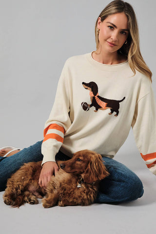 Tennessee Game Day Dachshund Graphic Knit Sweater