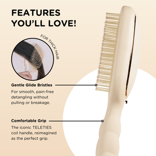 Ultimate Detangler Brush for Thick Hair – Pain-Free Glide (Tan)