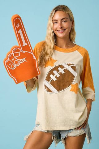 FOOTBALL PATCH MINERAL WASHED COLOR BLOCK TOP