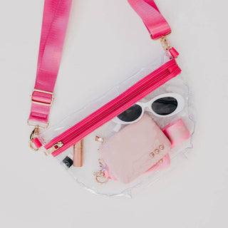 Kehlani Clear Stadium Bum Bag - Trendy Pink Crossbody