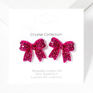 Pave Bow Stud Earrings