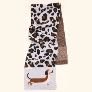 Dachshund Leopard Cashmere Blend Scarf