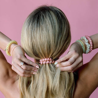 Lexie Hull Edition: Strong-Grip Large Hair Ties – Pink & Yellow 3-Pack