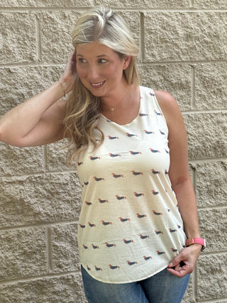 Dachshund Print Yoga Tank Top