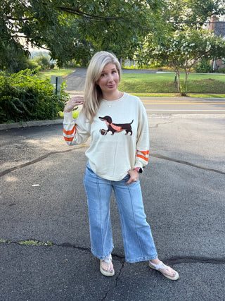 Tennessee Game Day Dachshund Graphic Knit Sweater