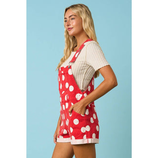 GAME DAY POLKA DOT ROMPER BIB OVERALLS