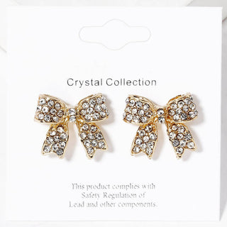 Pave Bow Stud Earrings