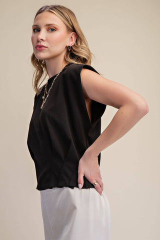 Sculpted Pleated Waist Minimalist Crop Top