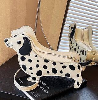 Funny Spotted Dachshund Shaped Crossbody Bag