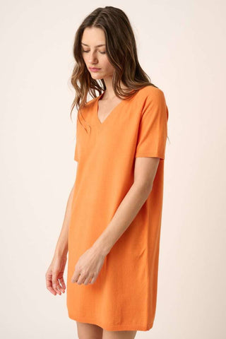 V NECK SWEATER DRESS