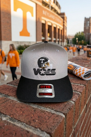 Tennessee Volunteers Retro Helmet Kickoff Hat – Grey/Black Embroidered UT Cap