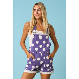 GAME DAY POLKA DOT ROMPER BIB OVERALLS