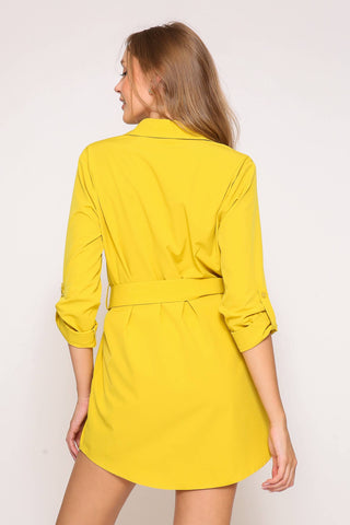 Stylish Belted Shirt Dress