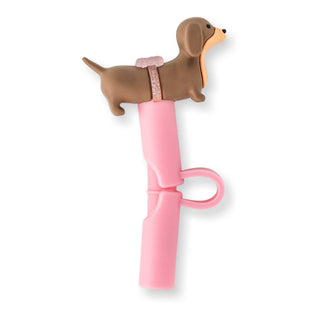 Dachshund Silicone Straw Topper Set – 6-Pack Reusable Wiener Dog Straw Covers