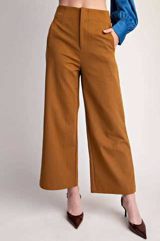 Elegance High-Waist Wide-Leg Ankle Trousers