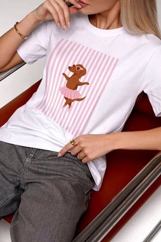 Dancing Ballerina Dachshund Graphic Tee