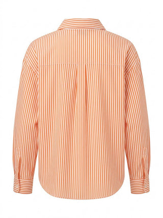 The Heritage Stripe Button-Up: Tennessee Orange 100% Cotton