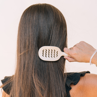 Mini Vented Travel Hair Brush | Anti-Static Heat Styling - Tan