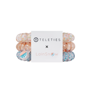 TELETIES x Lain Snow Island Threads: Large No-Rip Hair Ties (3-Pack)