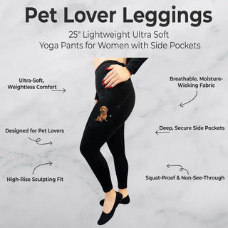 RED Dachshund 25" High Rise Leggings for Pet Lovers