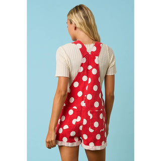 GAME DAY POLKA DOT ROMPER BIB OVERALLS