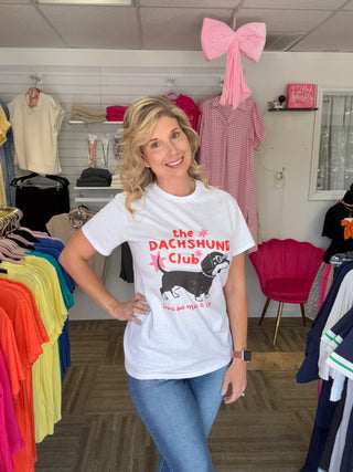 The Dachshund Club Graphic Tee: "Short but Cool" Doxie Shirt