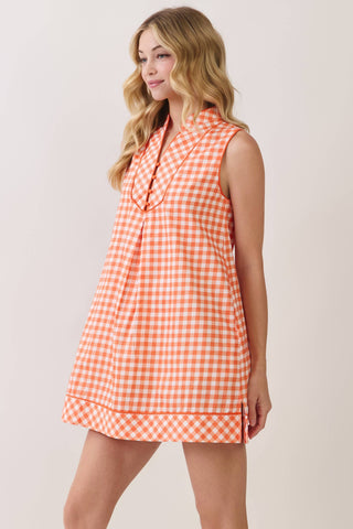 Knoxville Heirloom Orange Gingham Shift Dress