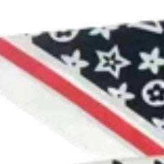 Black Monogram Border Silky Square Bandana Scarf