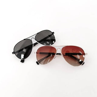 Rebecca Retro Round Aviator Sunglasses – Brown & Gold