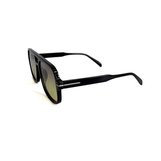 Natalie Oversized Aviator Sunglasses | Chic Black & Green Tints