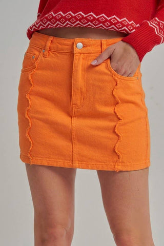 GAME DAY SCALLOP EDGE SEAMED COLOR MINI SKIRT_JLB80075-02