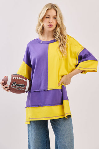 Oversized Color Block Top