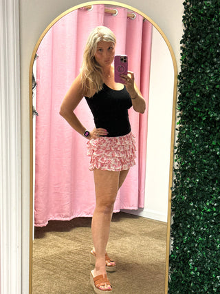 Petal & Play Floral Tiered Ruffle Mini Skort