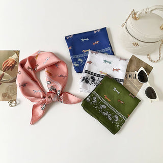 Retro Cute Pet Print Bandana Scarf